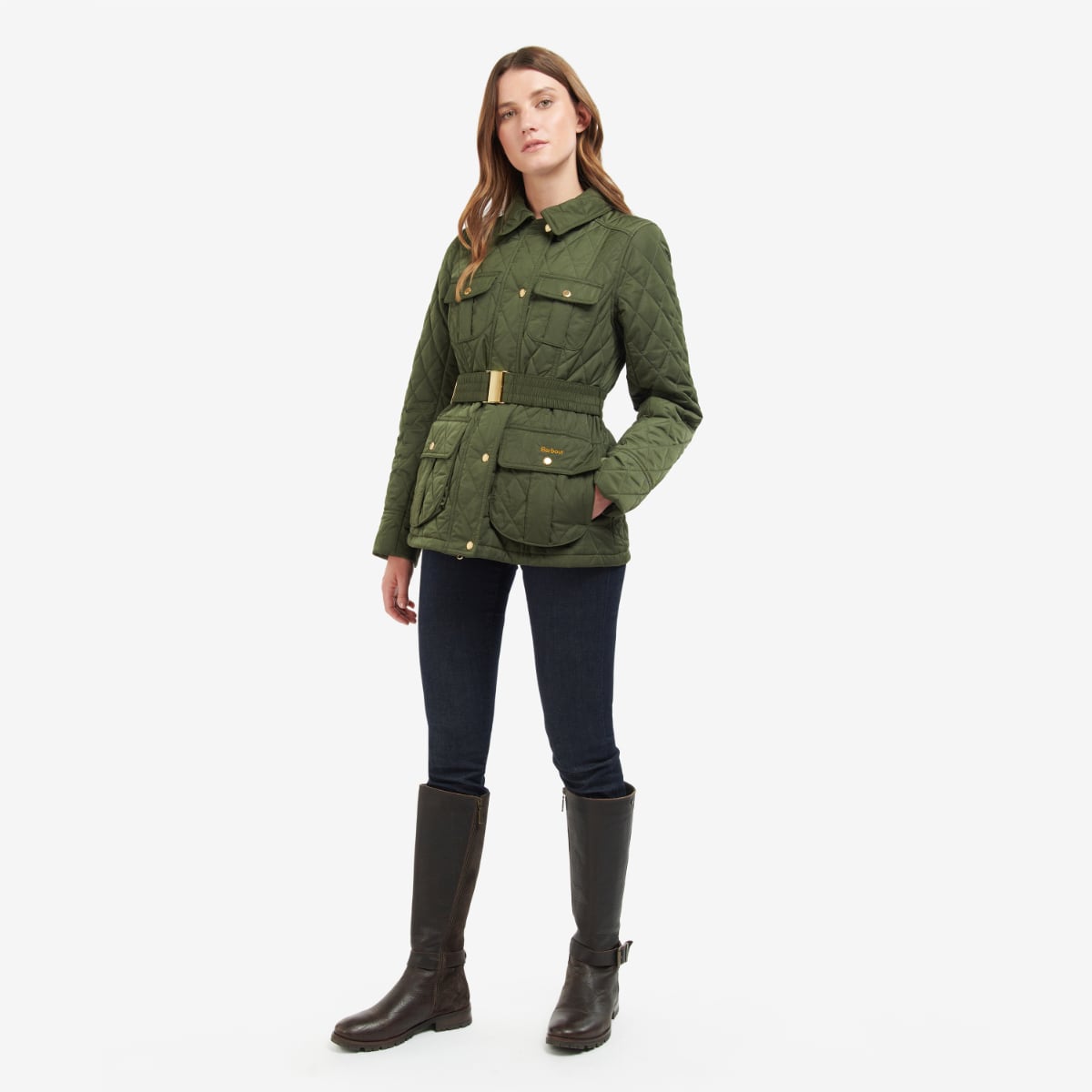 Barbour Belted Defence Women's Quilted Jacket | Olive