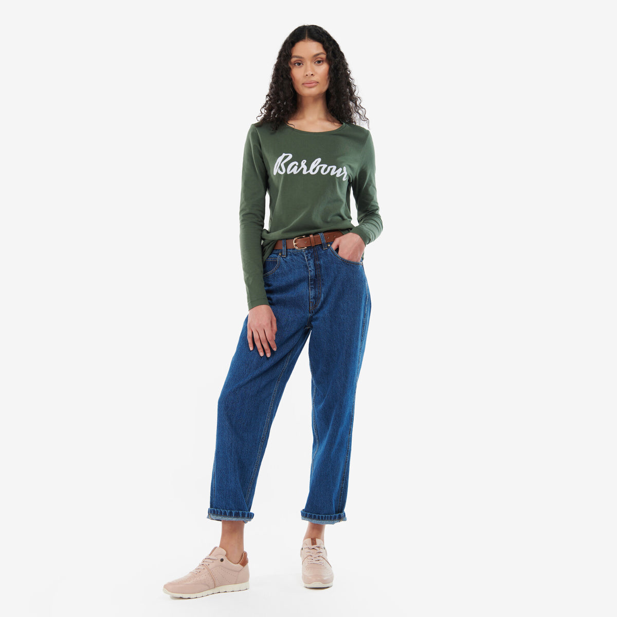Barbour Otterburn Women's L/S Tee | Olive (White logo)