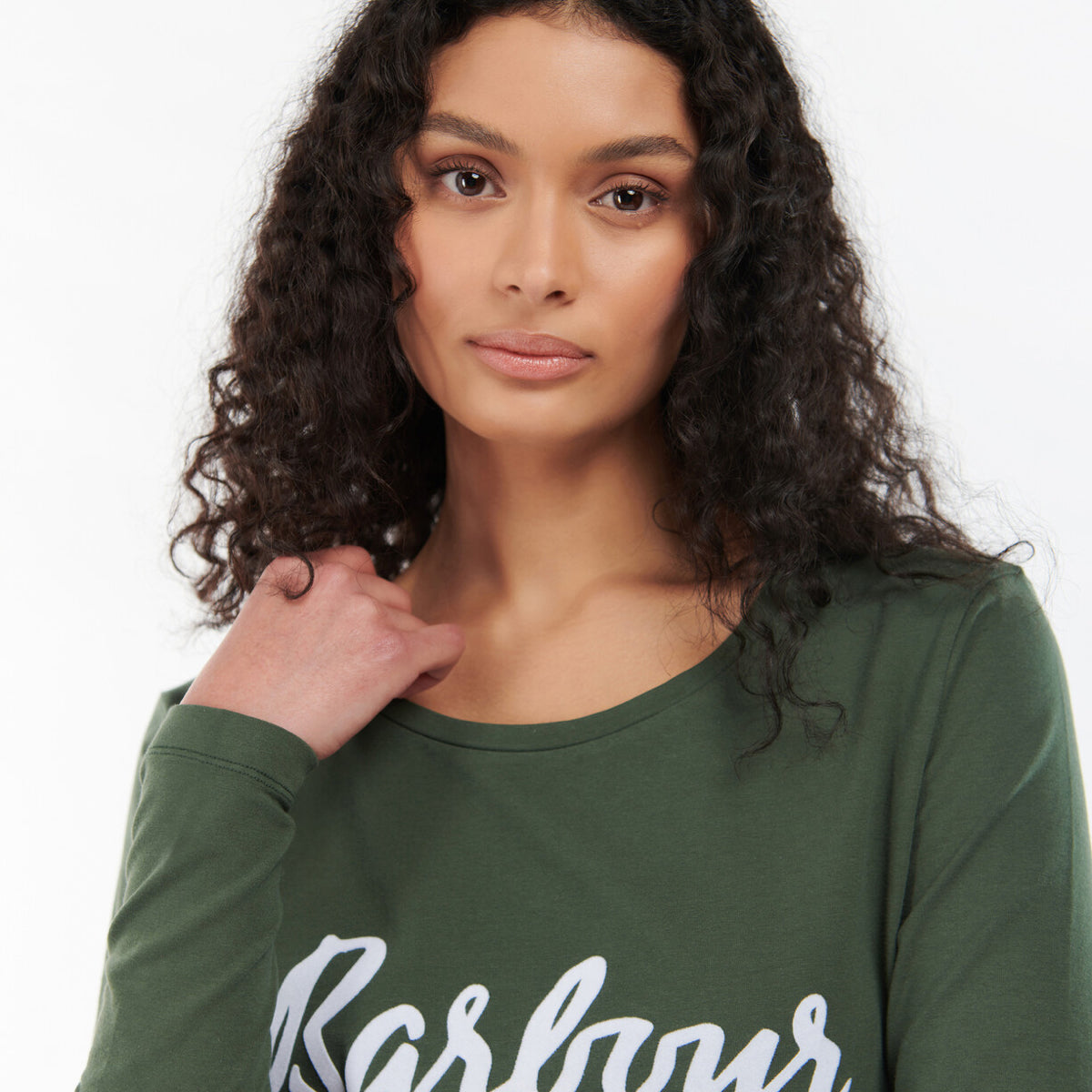 Barbour Otterburn Women's L/S Tee | Olive (White logo)