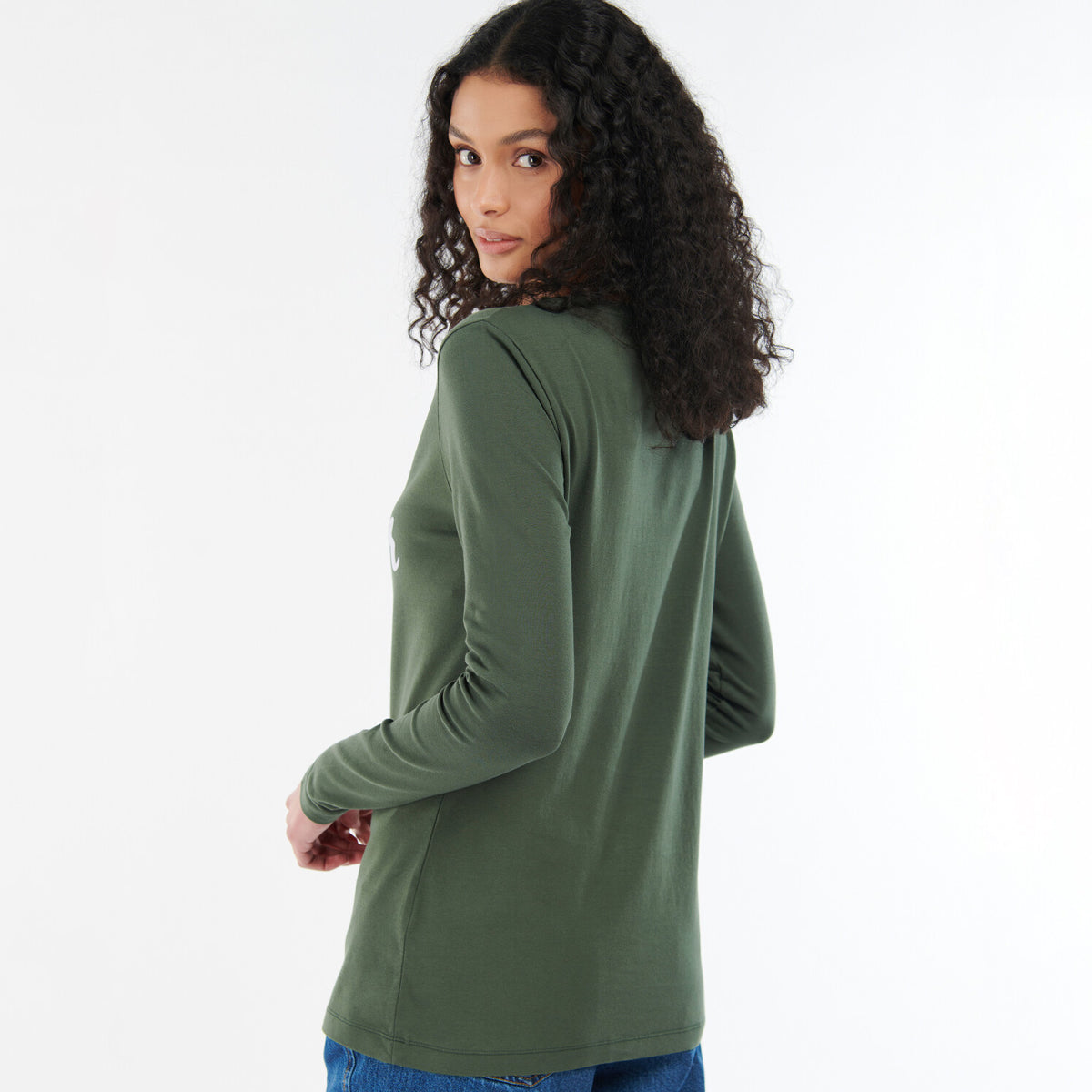 Barbour Otterburn Women's L/S Tee | Olive (White logo)