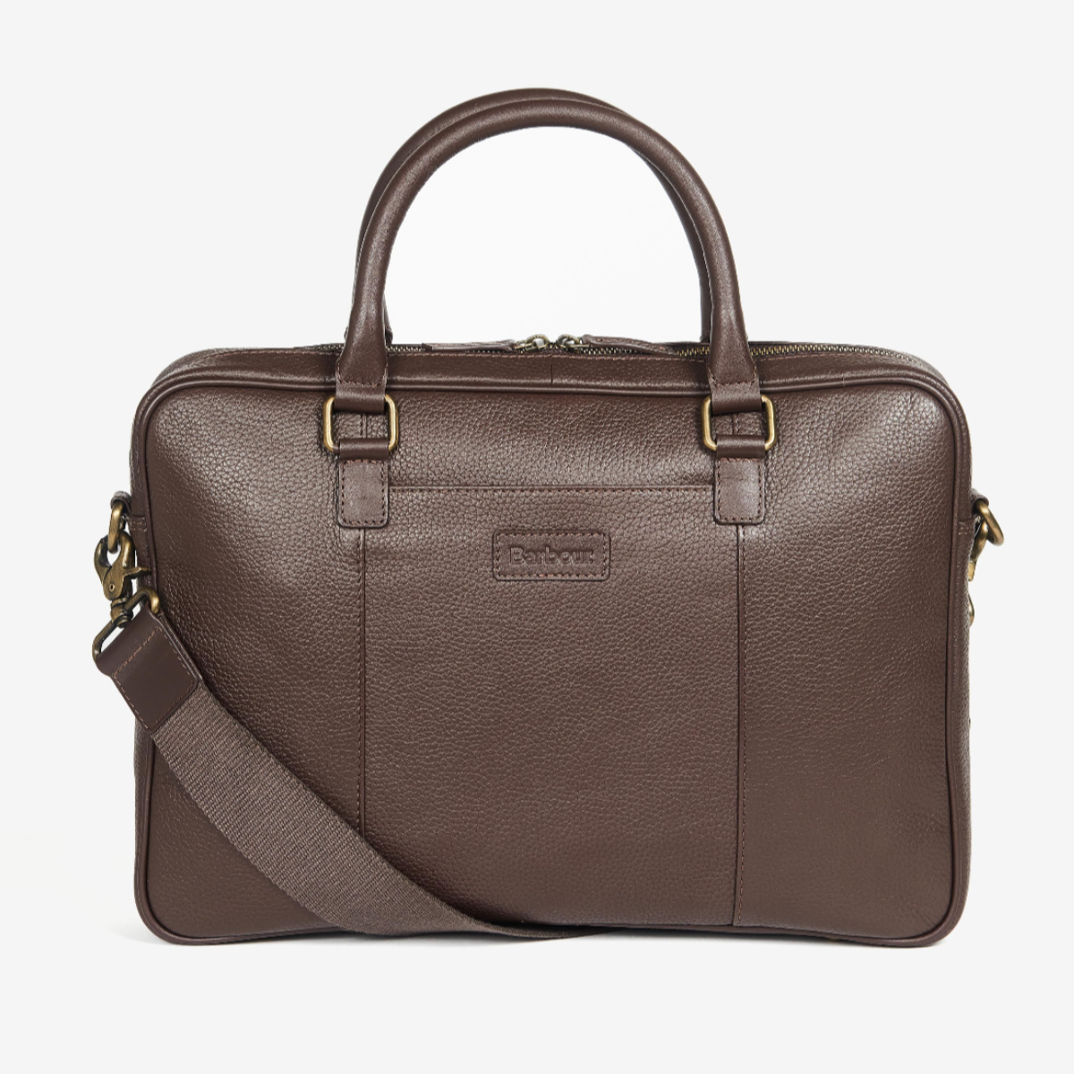 Barbour Highgate Leather Laptop Bag | Dark Brown