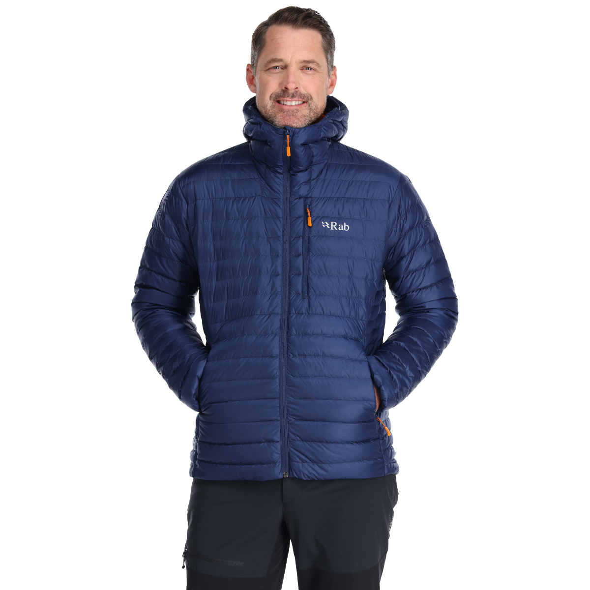 Rab Microlight Alpine Insulated Men's Jacket | Deep Ink (Marmalade trim)