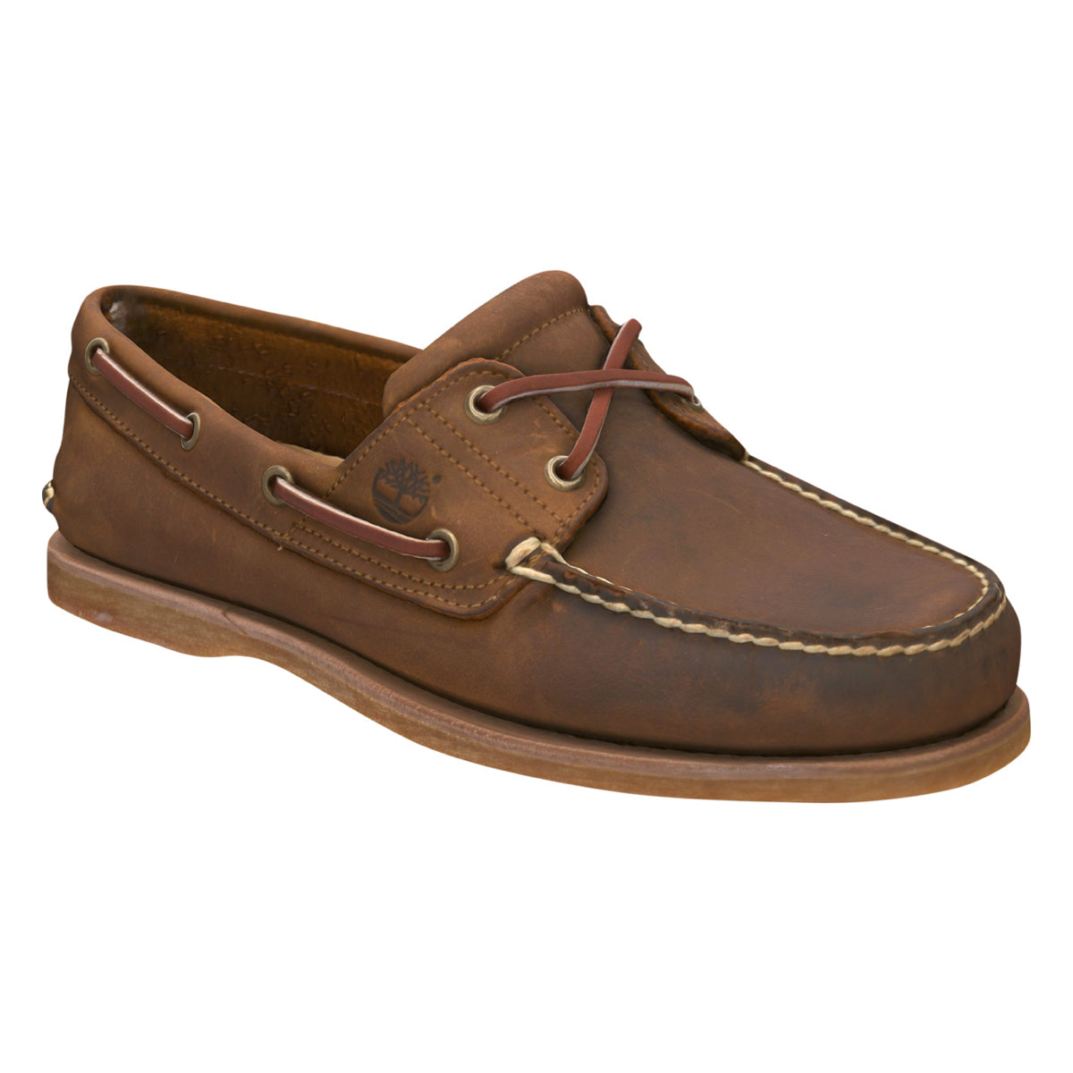 Timberland Men’s Classic 2-Eye Boat Shoes – Brown Nubuck – Side Profile