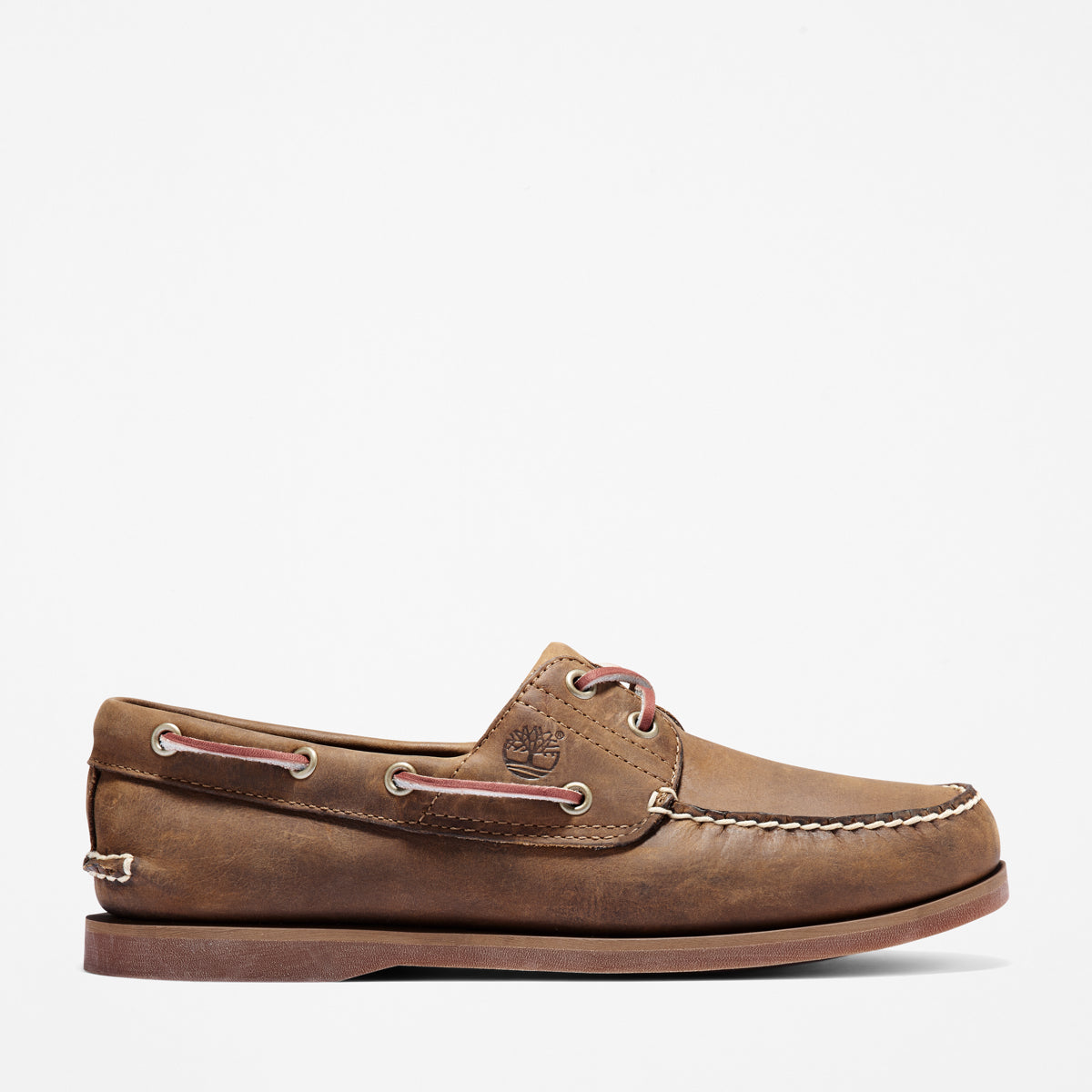 Timberland Men’s Classic 2-Eye Boat Shoes – Brown Nubuck – Side Profile