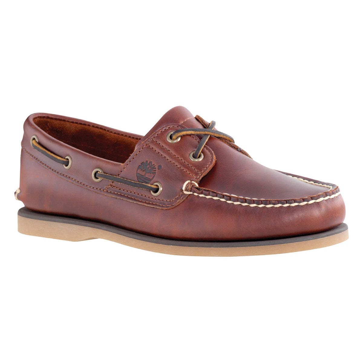 Timberland Men’s Classic 2-Eye Boat Shoes – Brown Leather – Side Profile