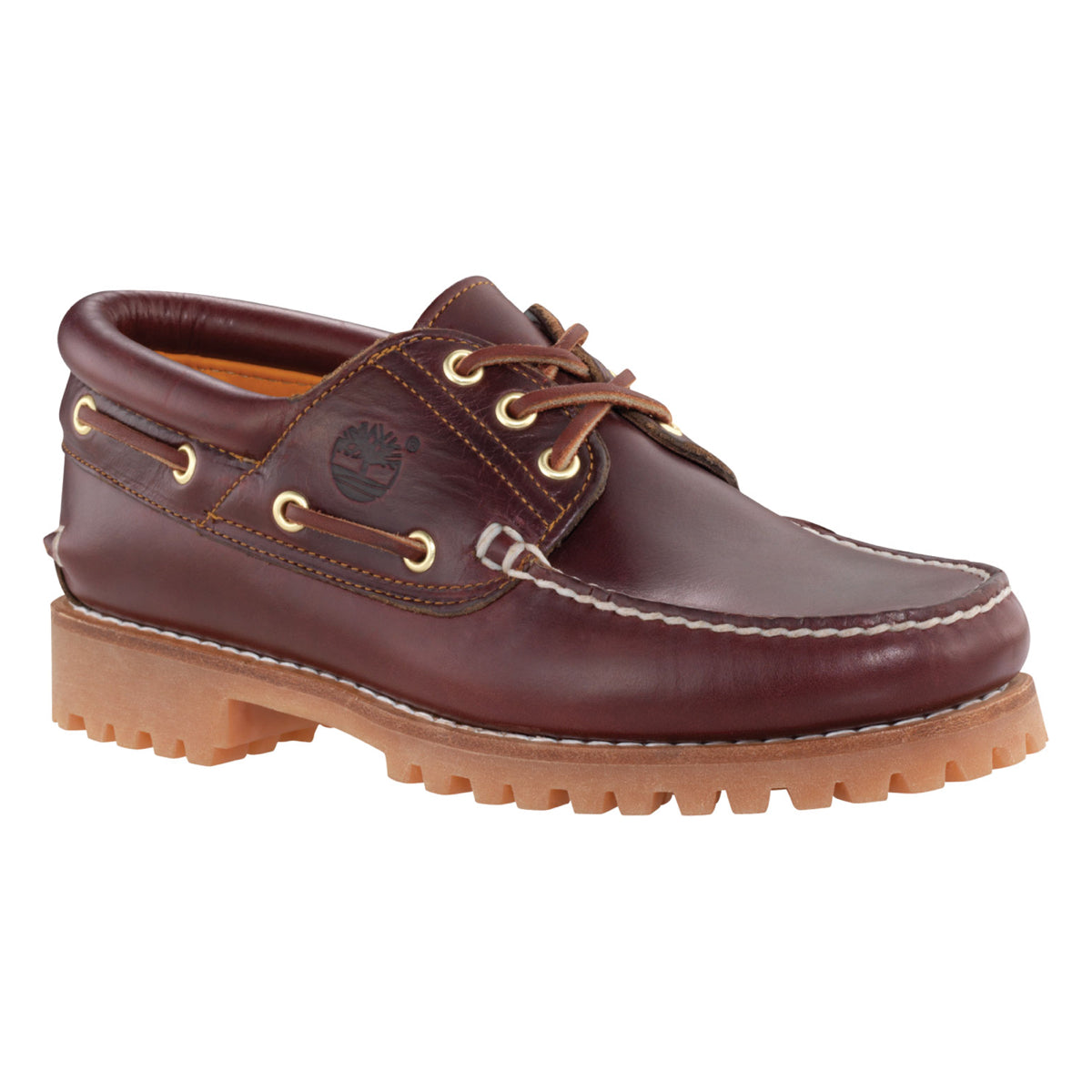 Timberland Authentic 3-Eye Men’s Boat Shoe in Burgundy – Side View