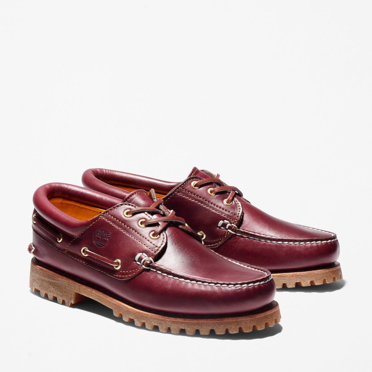 Timberland Authentic 3-Eye Men’s Boat Shoe in Burgundy – Side View