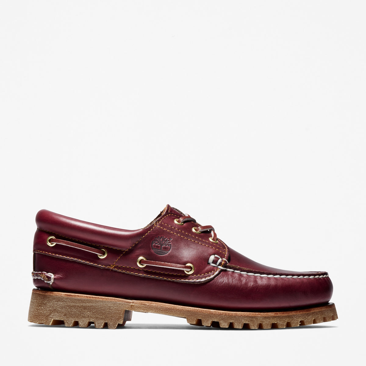 Timberland Authentic 3-Eye Men’s Boat Shoe in Burgundy – Side View