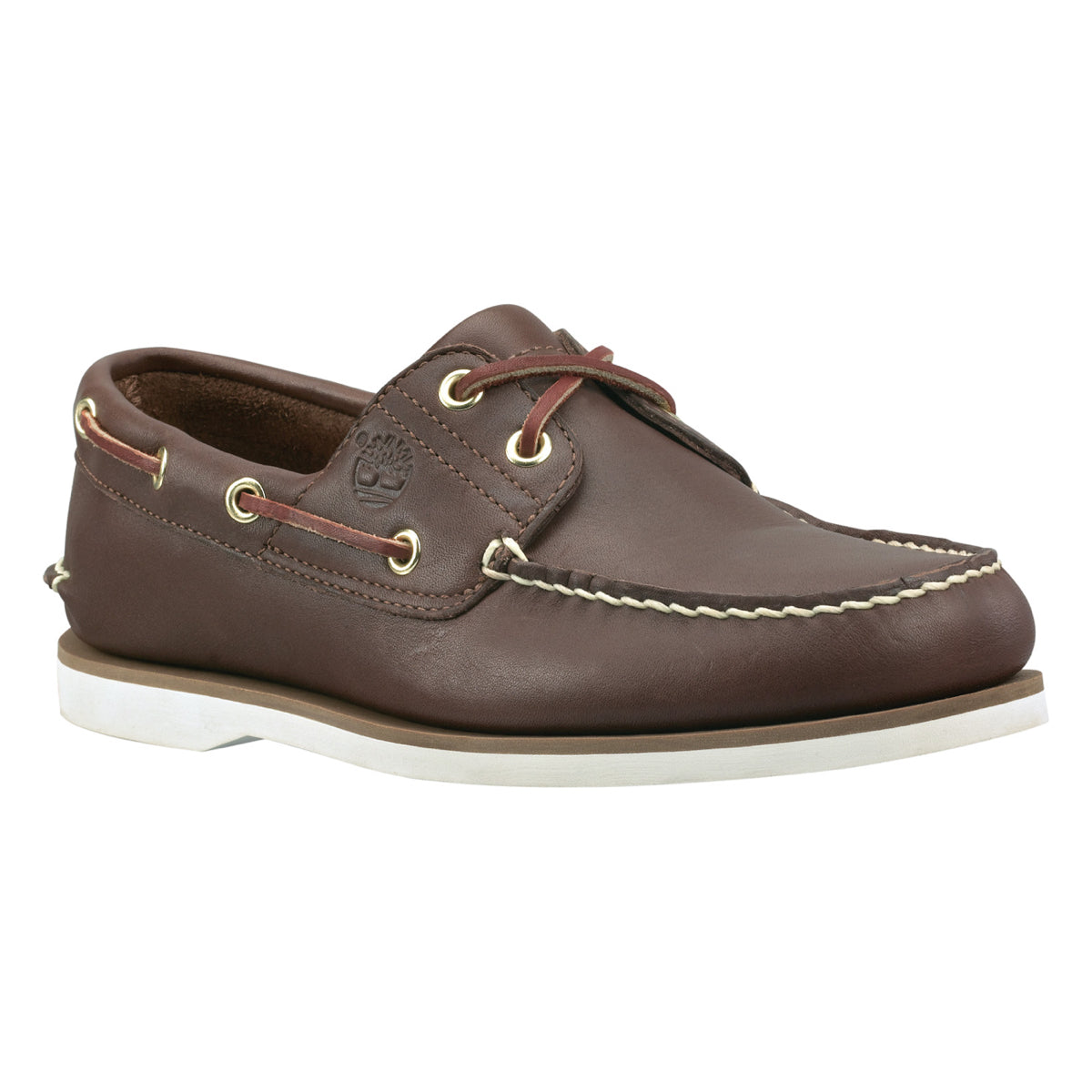 Timberland Men’s Classic 2-Eye Boat Shoes – Brown Leather – Side Profile