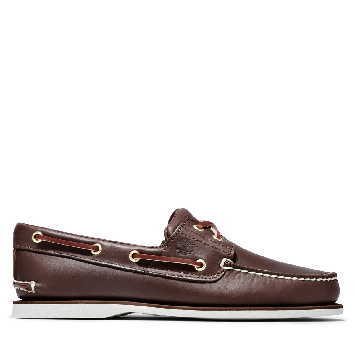 Timberland Men’s Classic 2-Eye Boat Shoes – Brown Leather – Side Profile