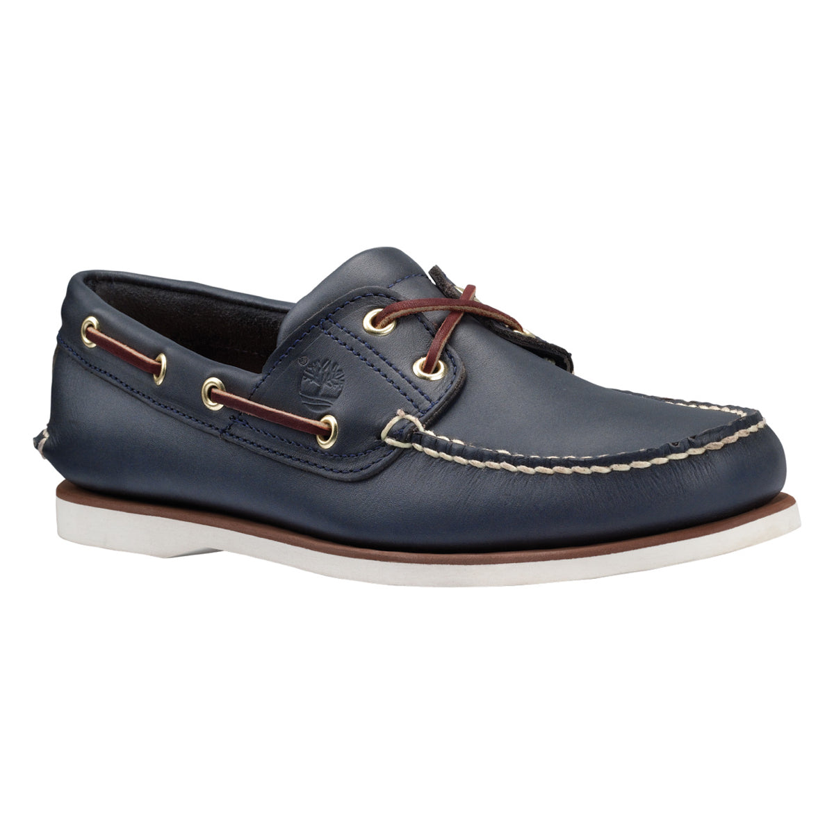Timberland Men’s Classic 2-Eye Boat Shoes – Navy Leather – Side Profile