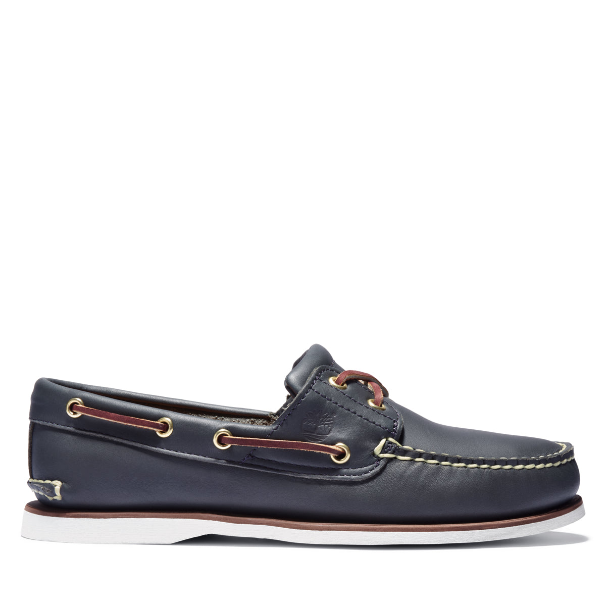 Timberland Men’s Classic 2-Eye Boat Shoes – Navy Leather – Side Profile