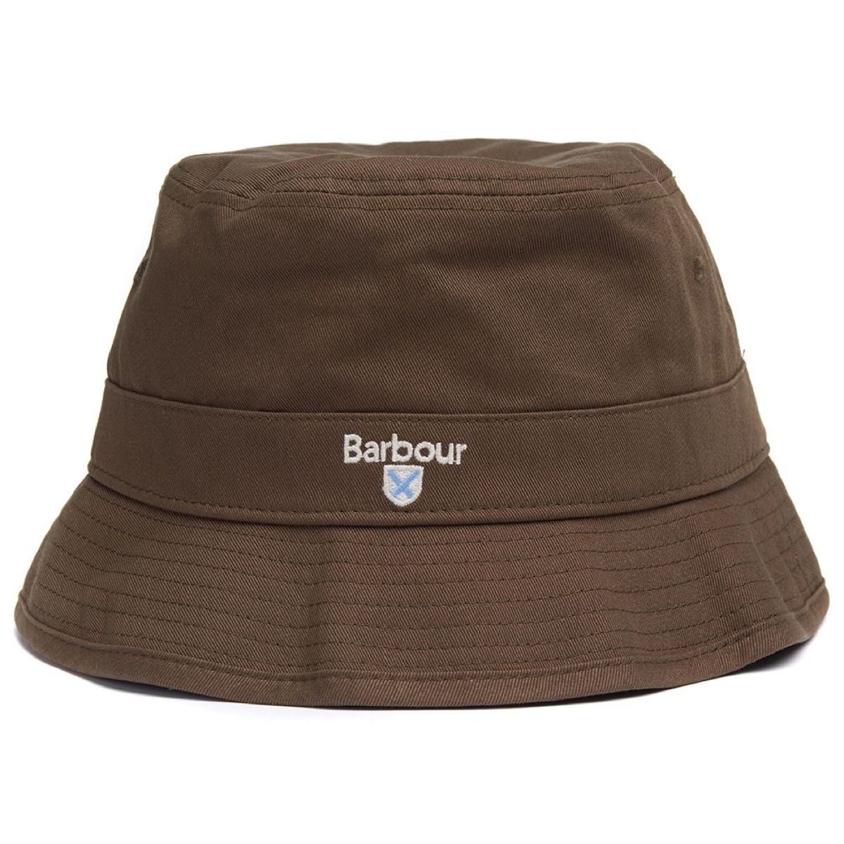 Barbour Cascade Bucket Hat in olive with embroidered logo on the band