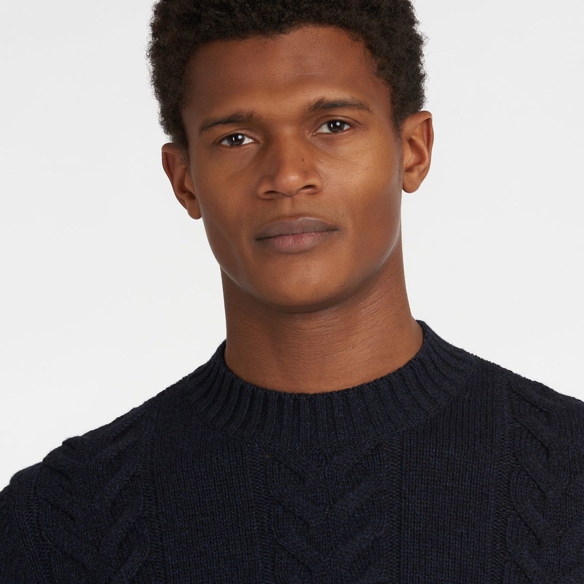 Barbour Essential Cable Knit Men's Jumper | Navy Marl
