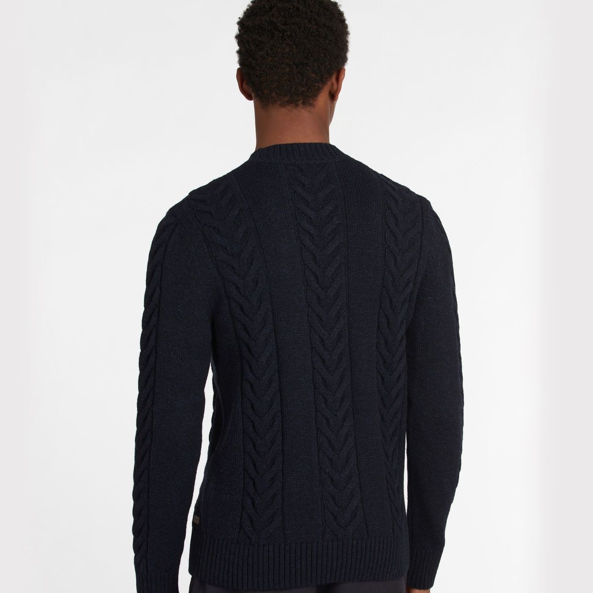 Barbour Essential Cable Knit Men's Jumper | Navy Marl
