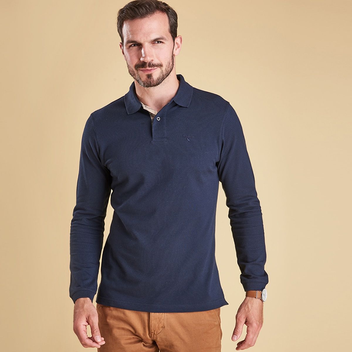 Barbour Long Sleeve Men's Sports Polo | Navy