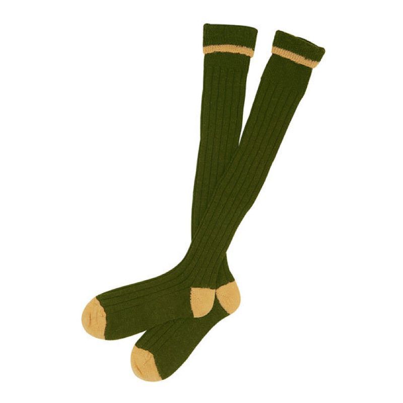 Barbour Contrast Gun Stockings | Olive / Gold