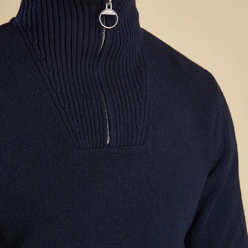 Barbour Nelson Essential Half Zip Men's Jumper | Navy