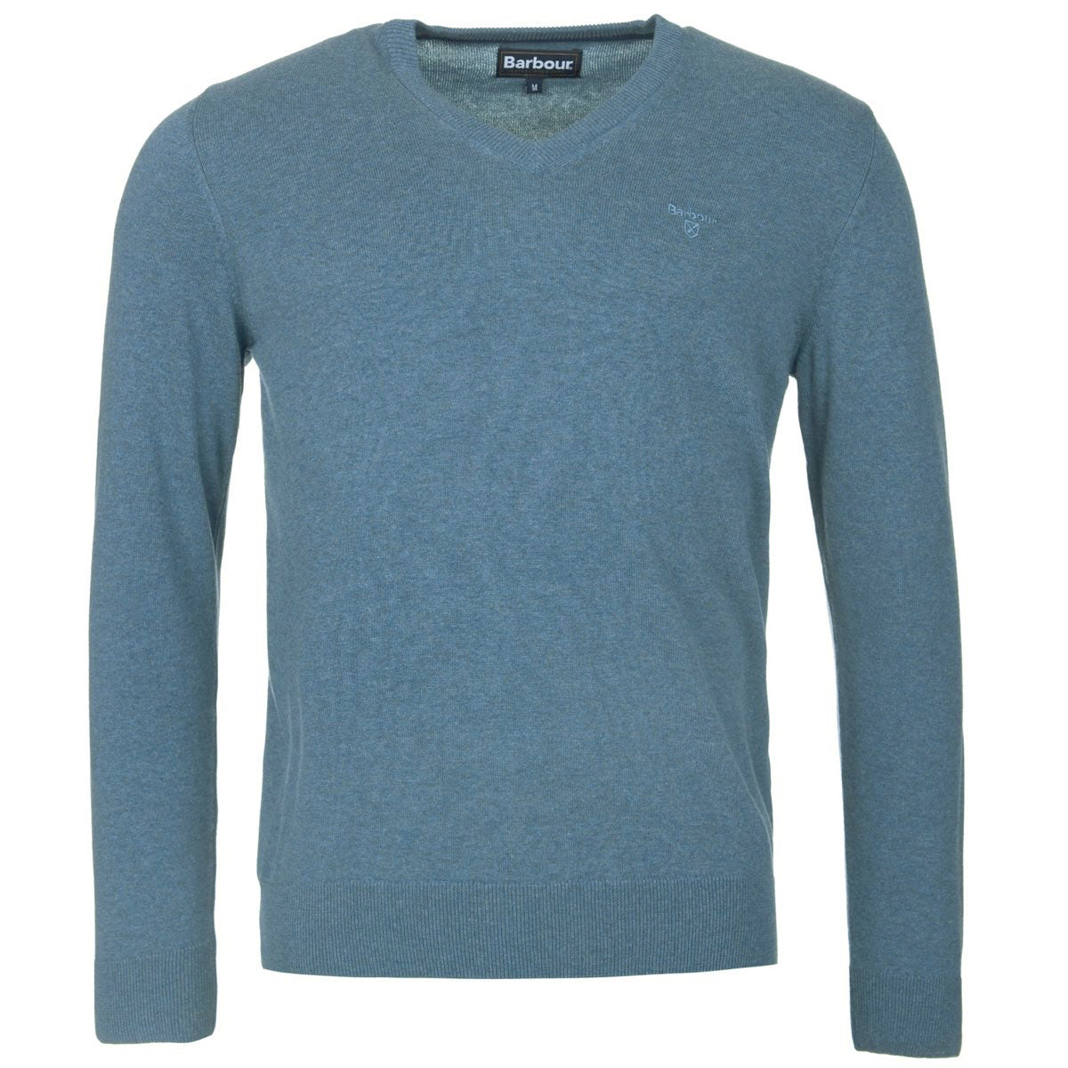 Barbour Pima Cotton V-Neck Men's Jumper | Dark Chambray