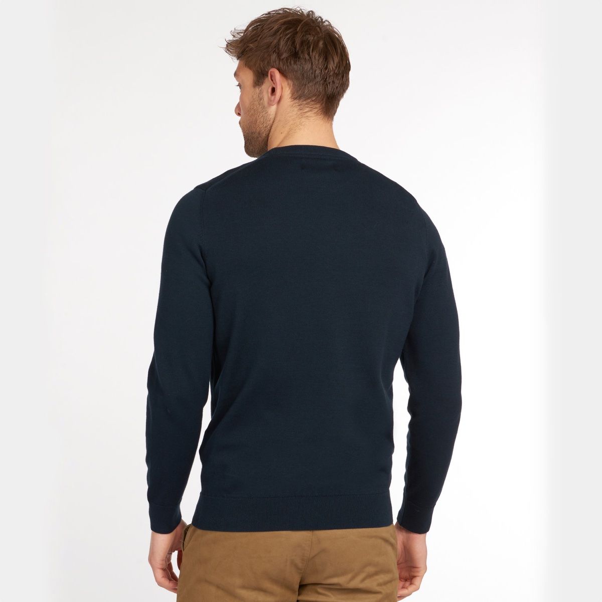 Barbour Pima Cotton Crew Neck Men's Jumper | Navy