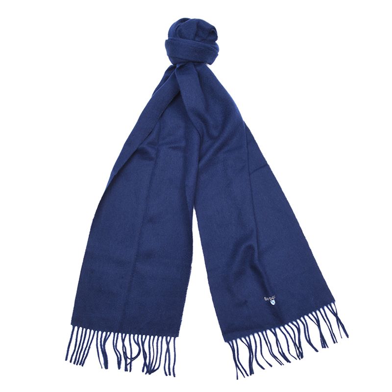Barbour Plain Lambswool Scarf | Navy