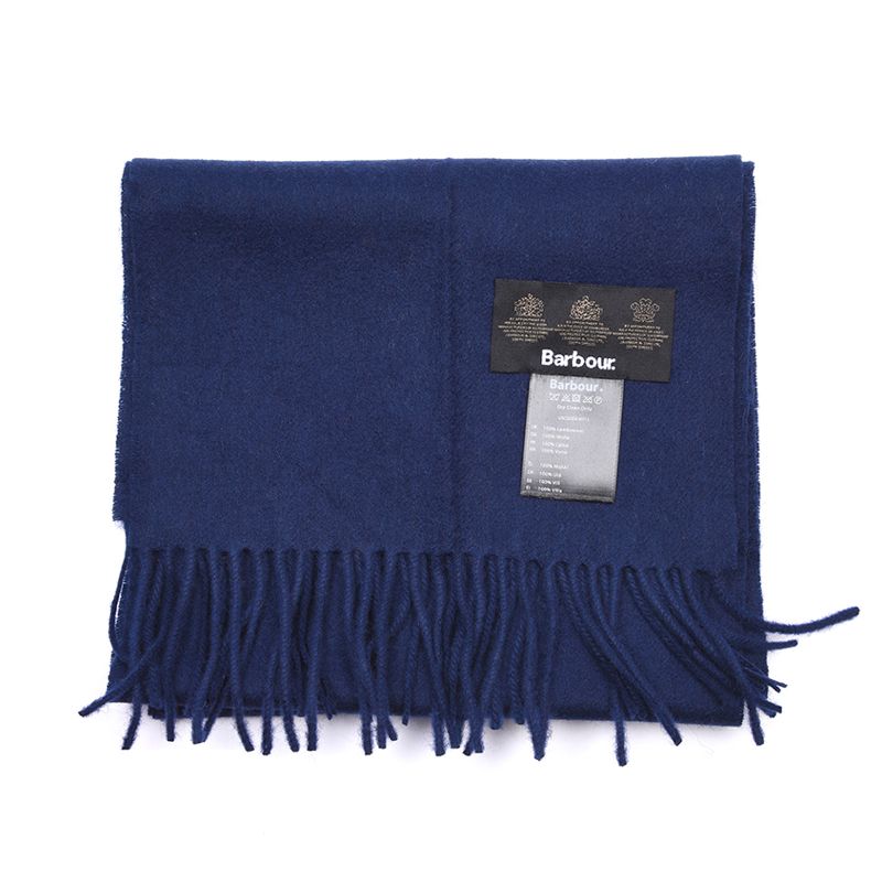 Barbour Plain Lambswool Scarf | Navy