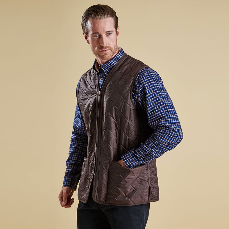 Barbour Polarquilt Zip-In Liner Men's Gilet | Dark Brown