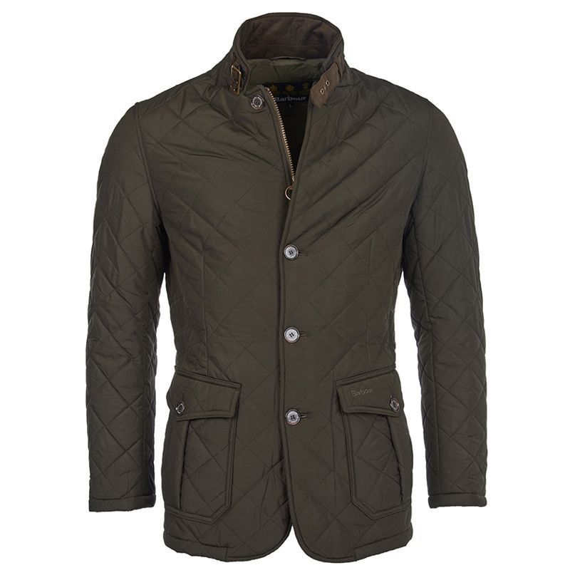 Jacket displayed flat to show interior lining and construction