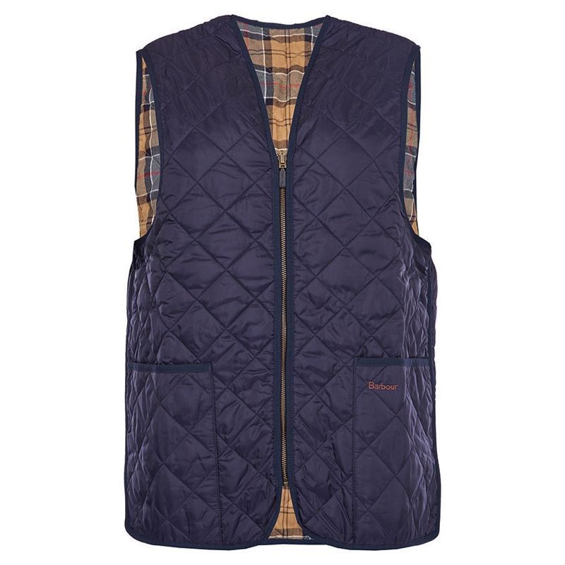 Barbour Zip-In Liner Quilted Men's Gilet | Navy (Dress Tartan Lining)