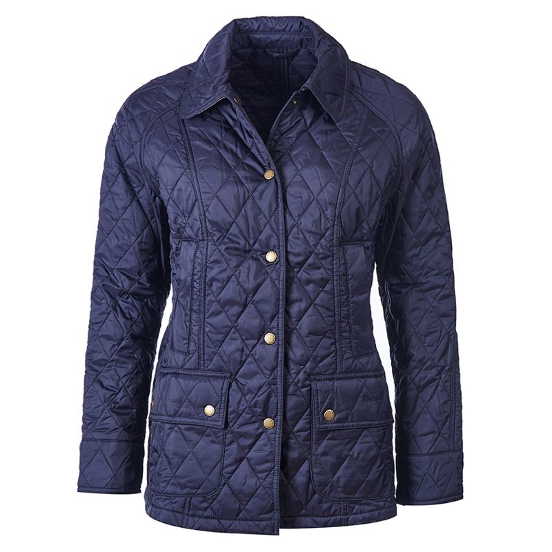 Barbour Summer Beadnell Women’s Quilted Jacket in Navy – Front View