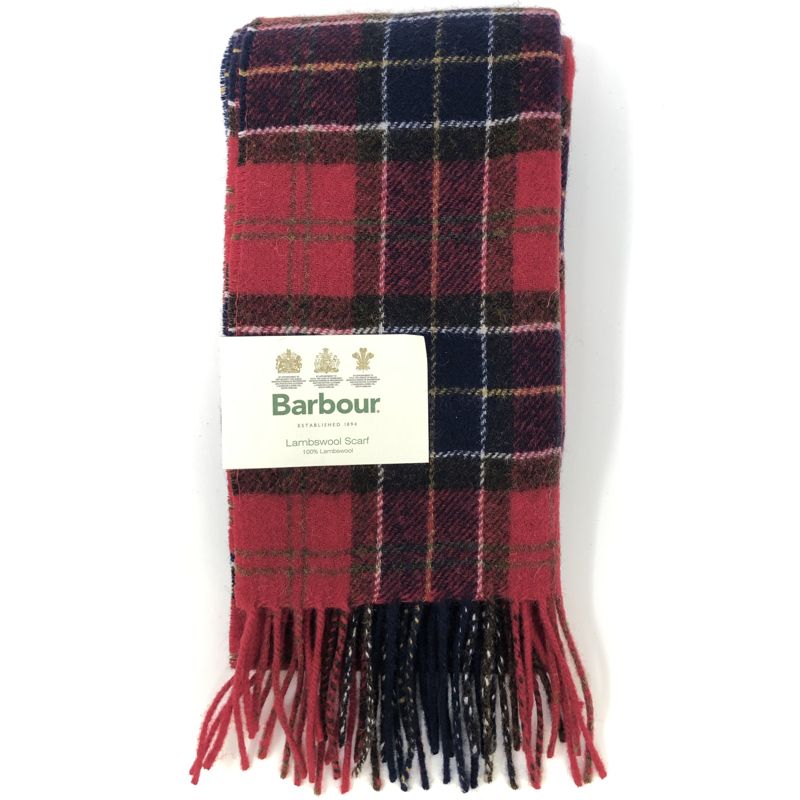 Barbour Tartan Lambswool Scarf Red Tartan