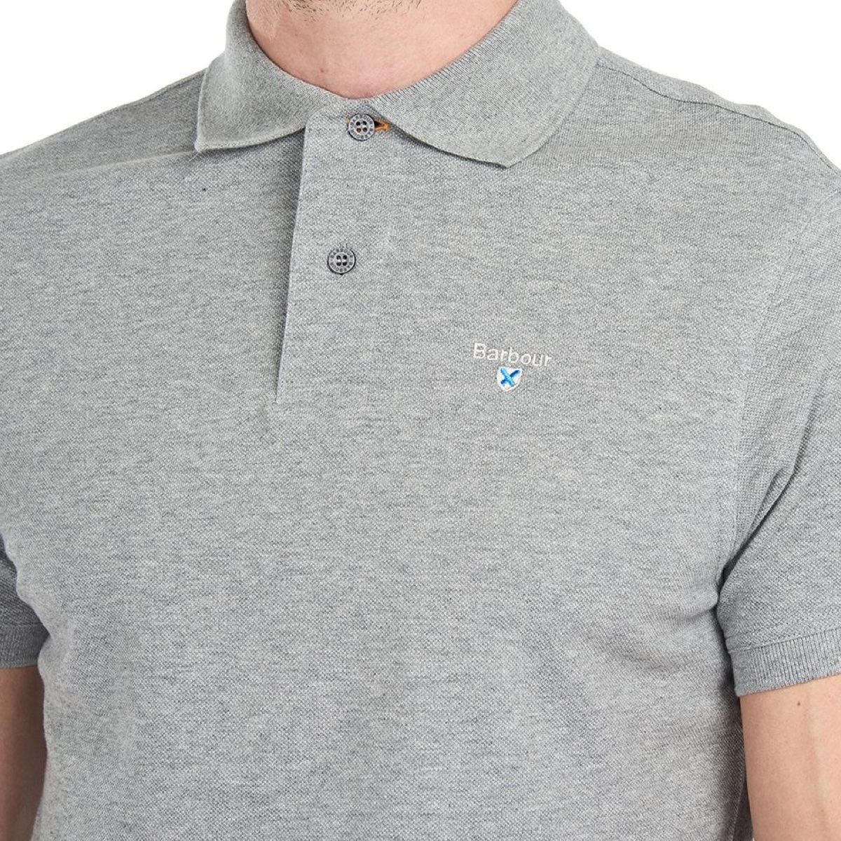Barbour Tartan Pique Men's Polo Shirt | Grey Marl