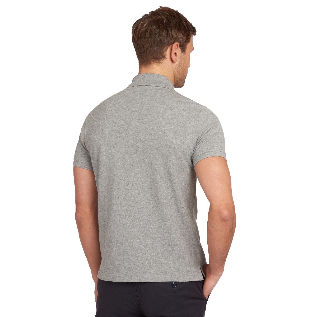 Barbour Tartan Pique Men's Polo Shirt | Grey Marl