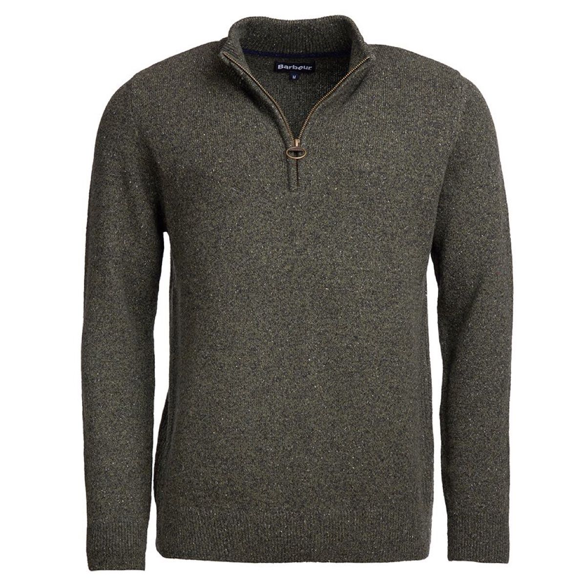 Barbour Tisbury Half Zip Men's Jumper | Dark Seaweed