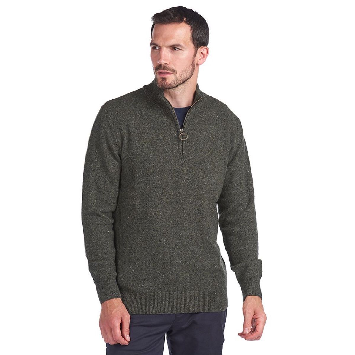 Barbour Tisbury Half Zip Men's Jumper | Dark Seaweed