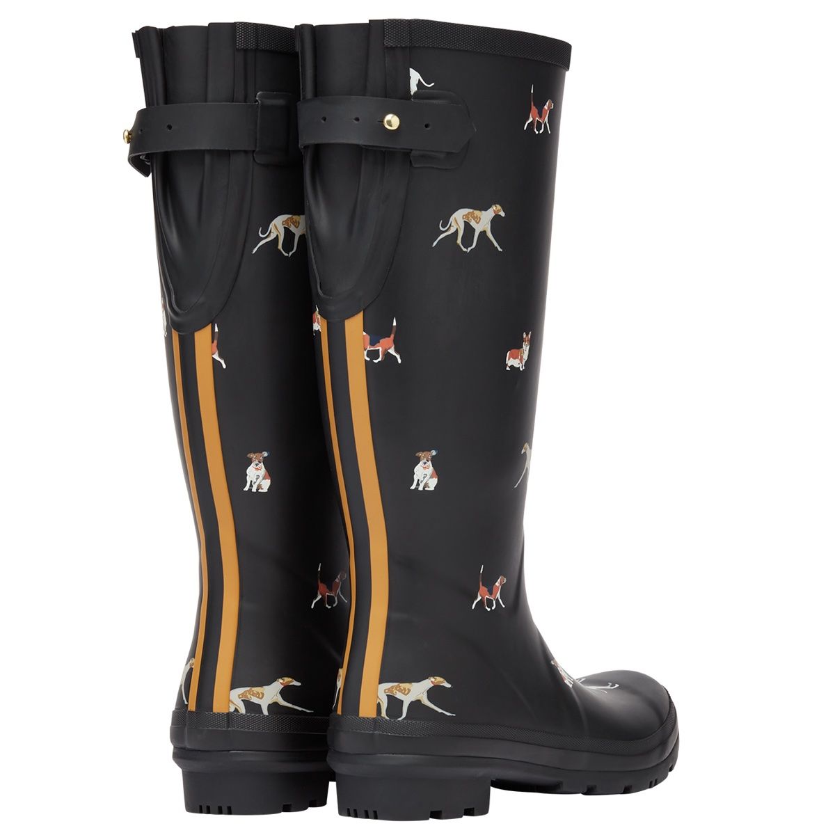 Joules Welly Print Women's Wellingtons | Black Dogs