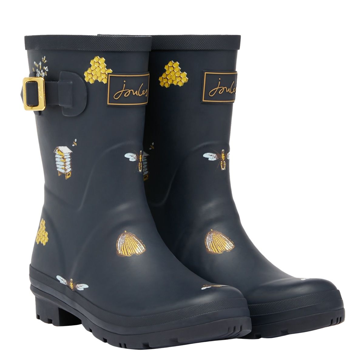 Joules Molly Mid Height Women's Wellingtons | Navy Bee Keeper