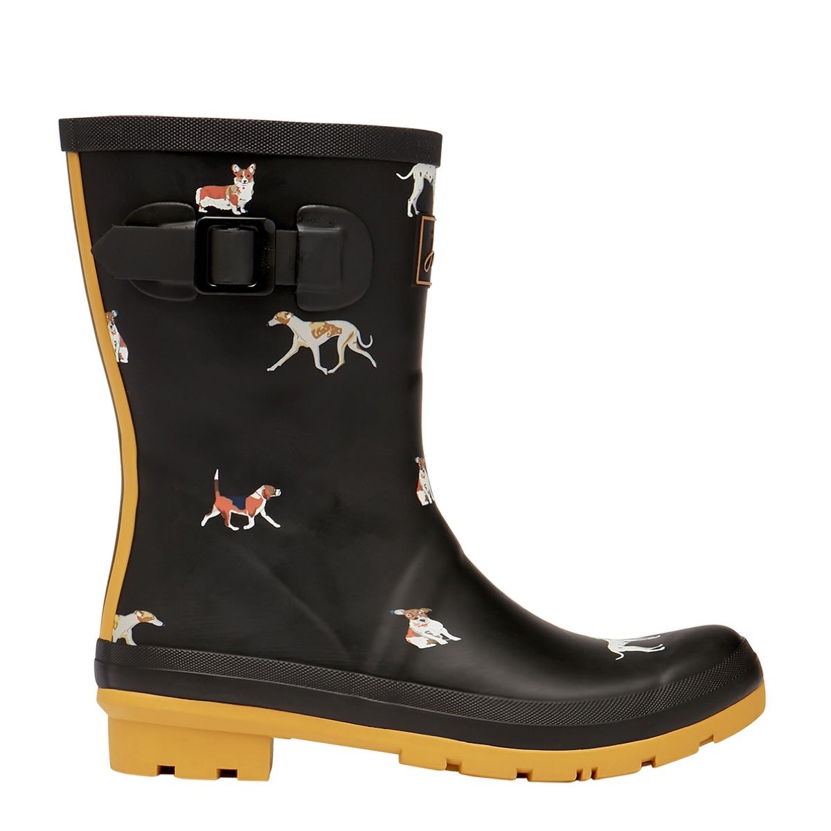 Joules Molly Mid Height Women's Wellingtons | Black Dogs