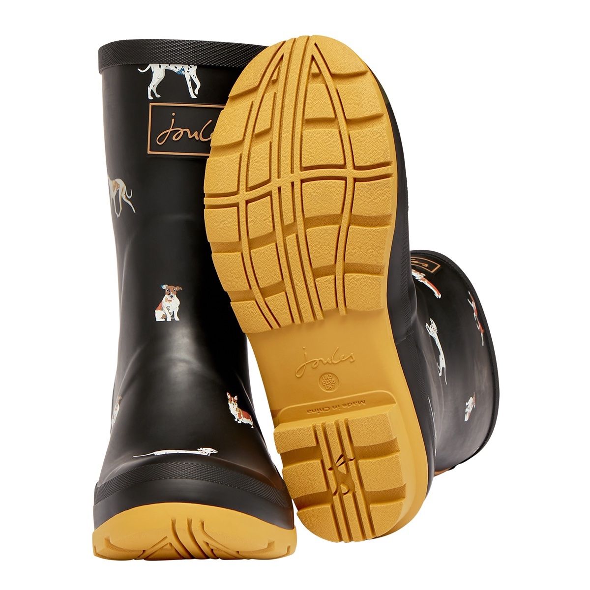 Joules Molly Mid Height Women's Wellingtons | Black Dogs