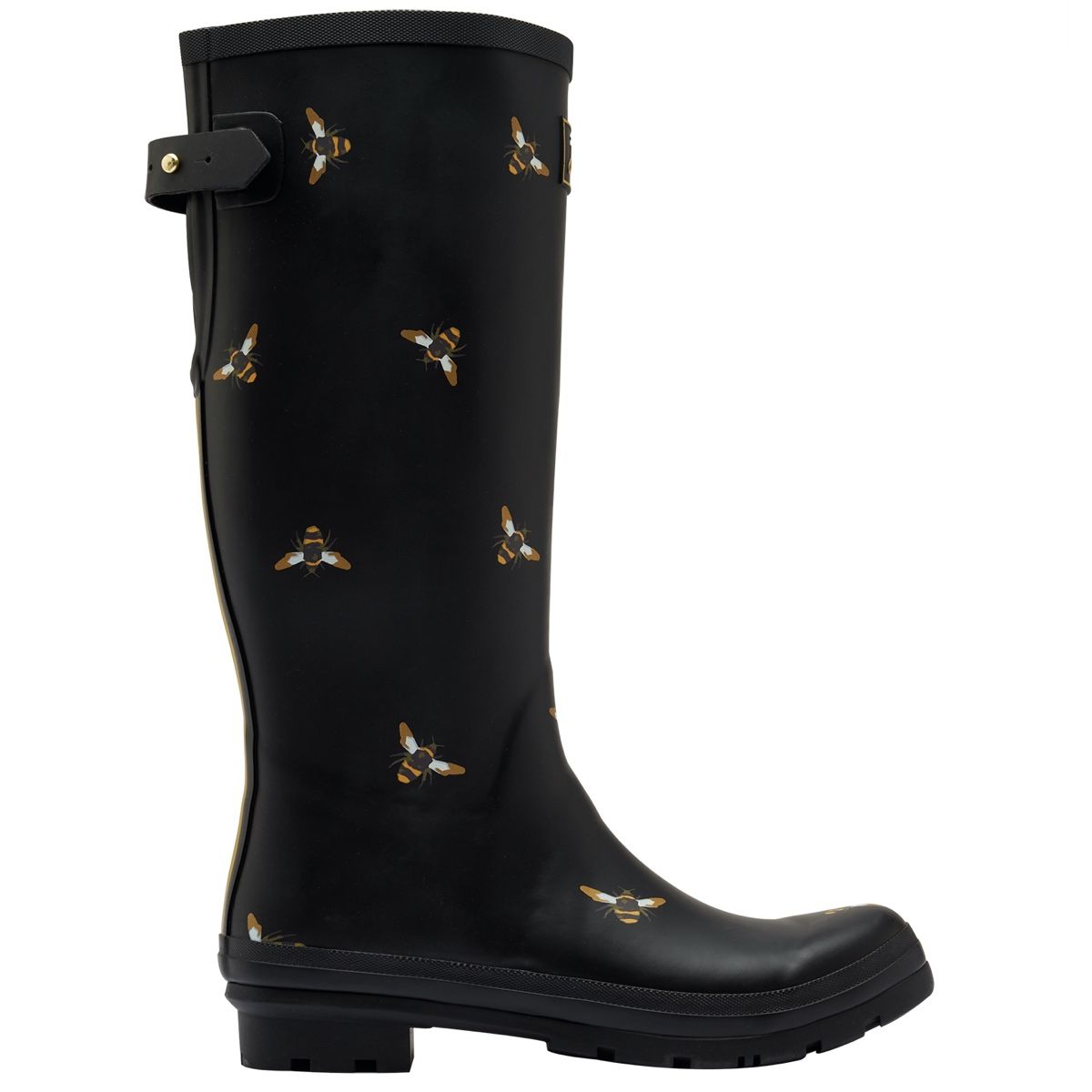 Joules Welly Print Women's Wellingtons | Black Metallic Bees
