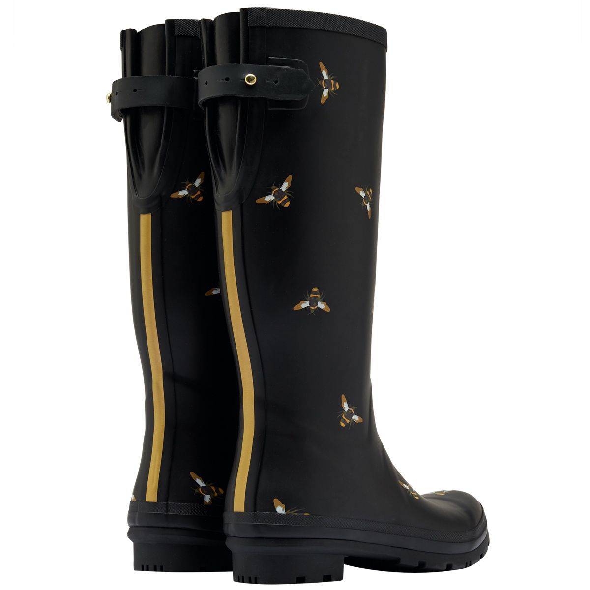 Joules Welly Print Women's Wellingtons | Black Metallic Bees