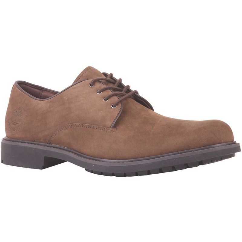 Timberland Earthkeepers Stormbuck Plain Toe Oxford Men's Shoes in burnished dark brown oiled color.
