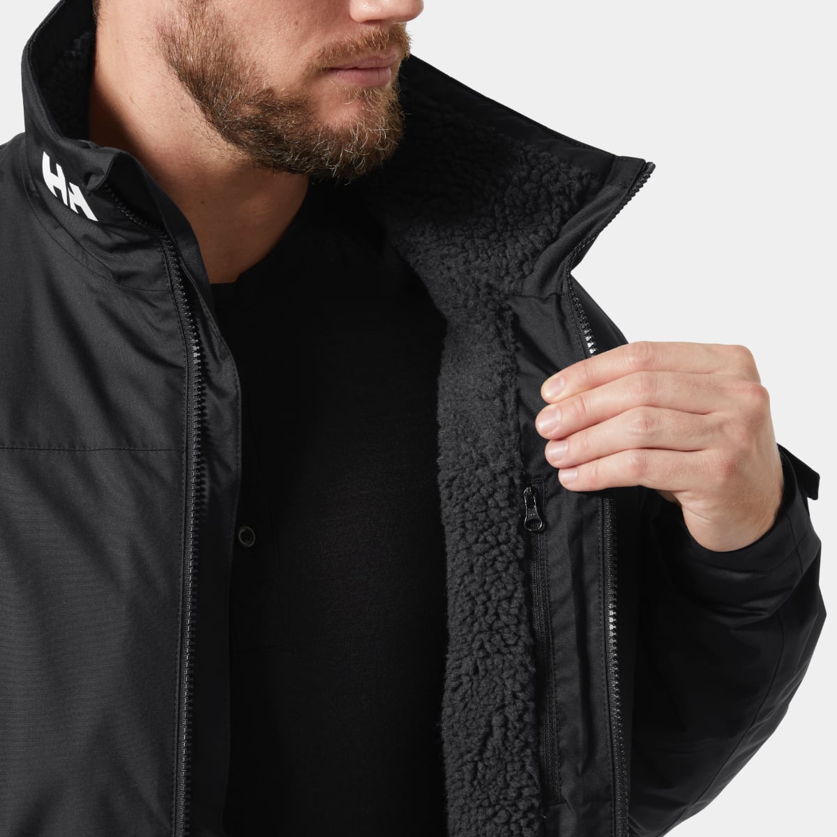 Helly Hansen Crew Hooded Pile Men's Jacket | Black