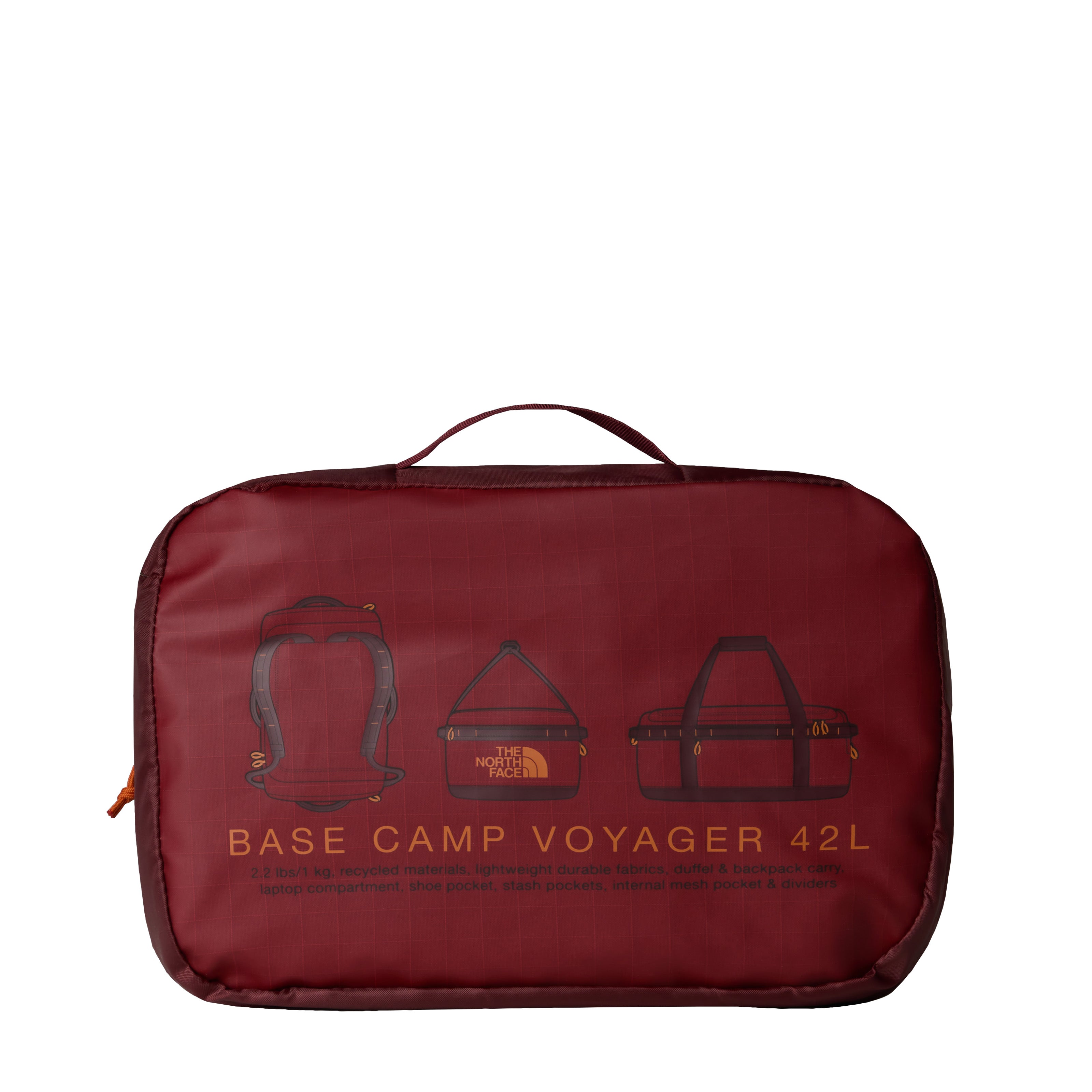 The North Face Base Camp VOYAGER Duffel 42L | Sumac-Iron Bronze