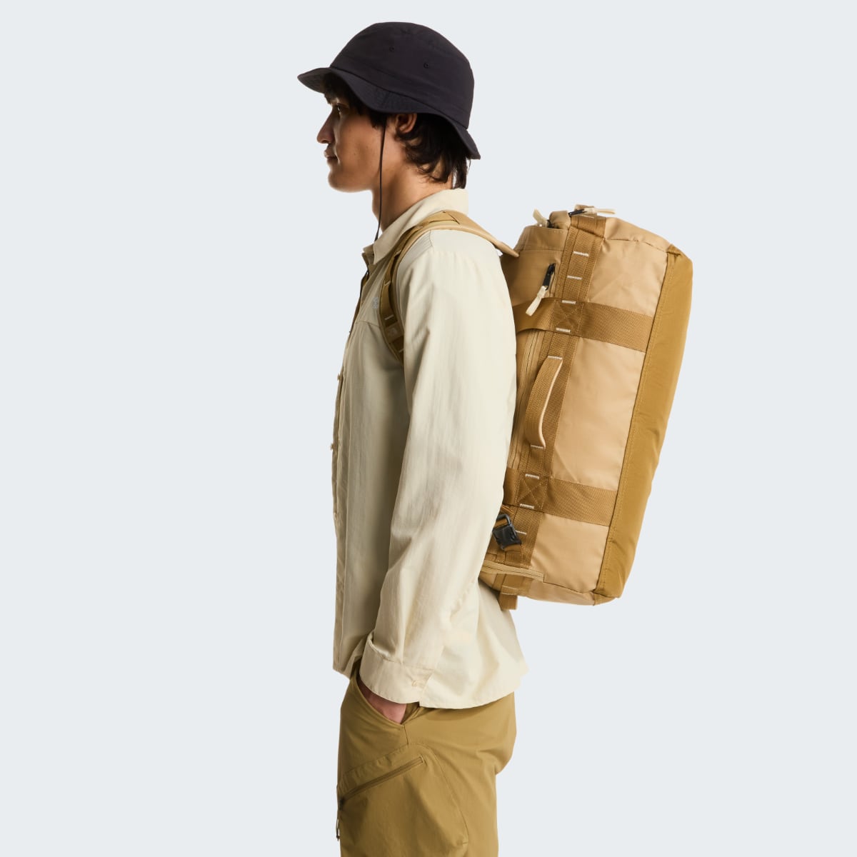 The North Face Base Camp VOYAGER Duffel 42L | Khaki Stone-Utility Brown-Desert Stone
