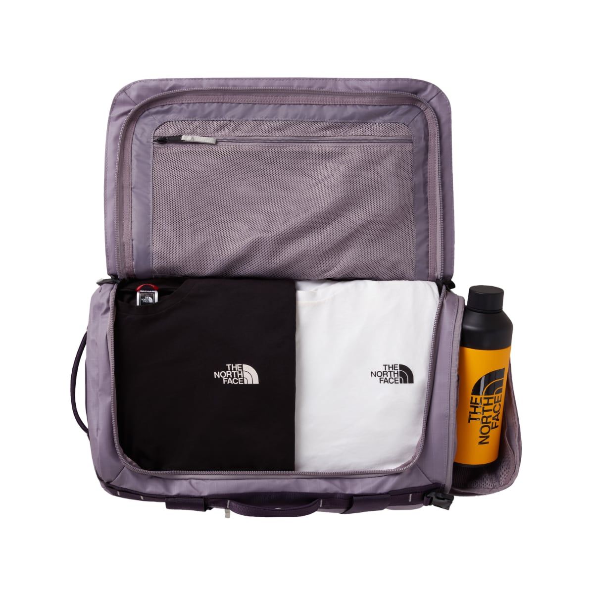 The North Face Base Camp VOYAGER Duffel 42L | Transcendent Grey-Endless Dusk-High Rise Grey