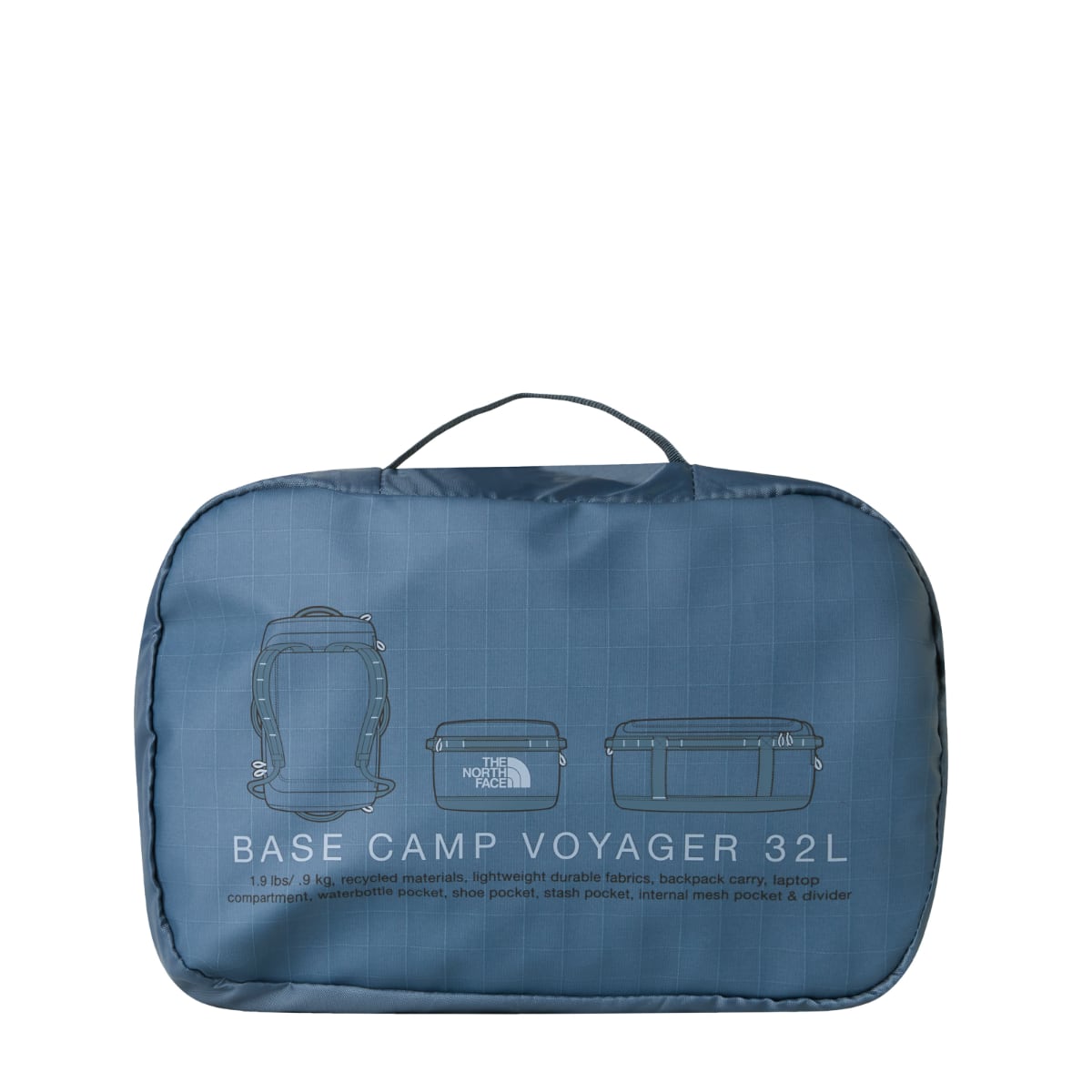 The North Face Base Camp VOYAGER Duffel 32L | Granite Grey-Frost Grey