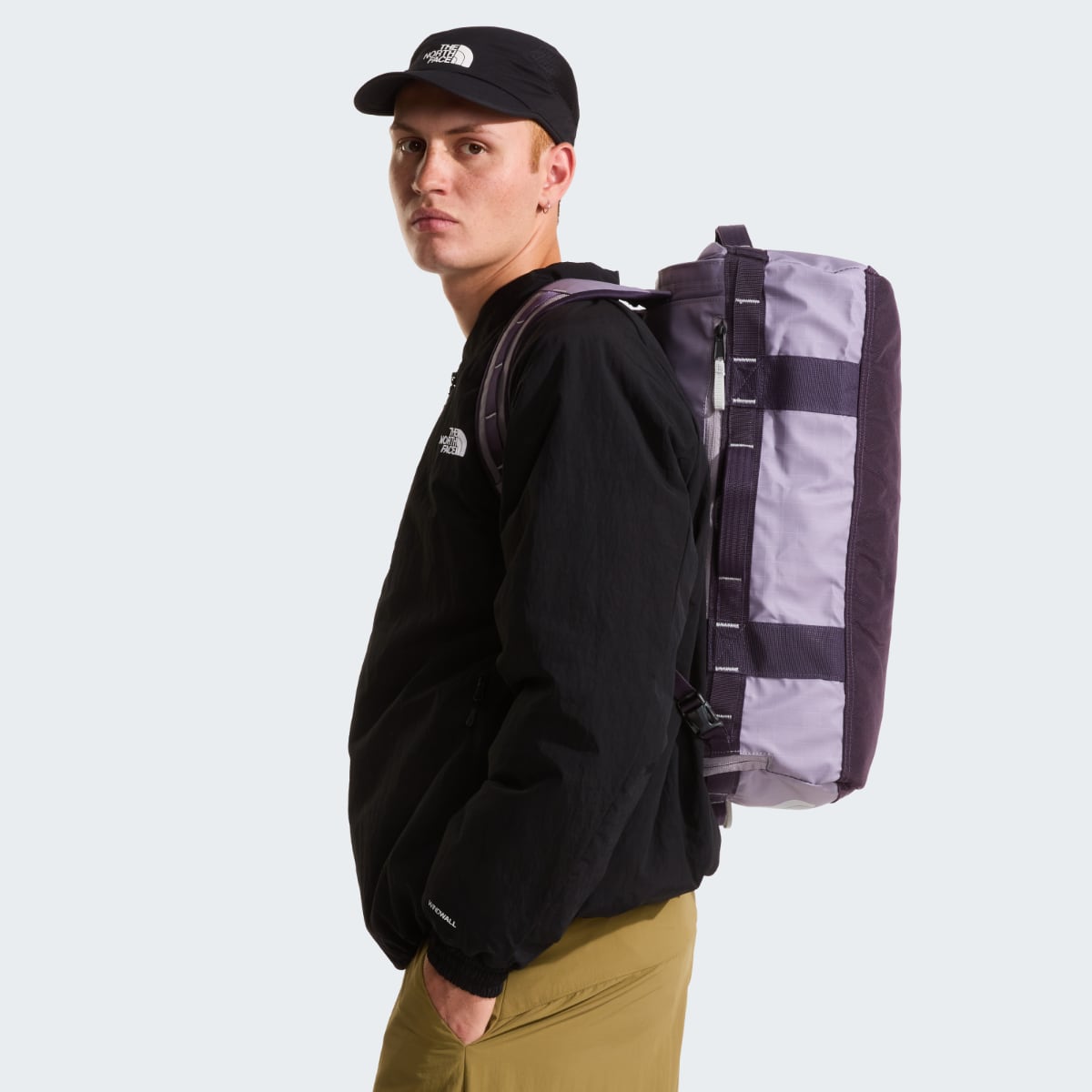 The North Face Base Camp VOYAGER Duffel 32L | Transcendent Grey-Endless Dusk-High Rise Grey