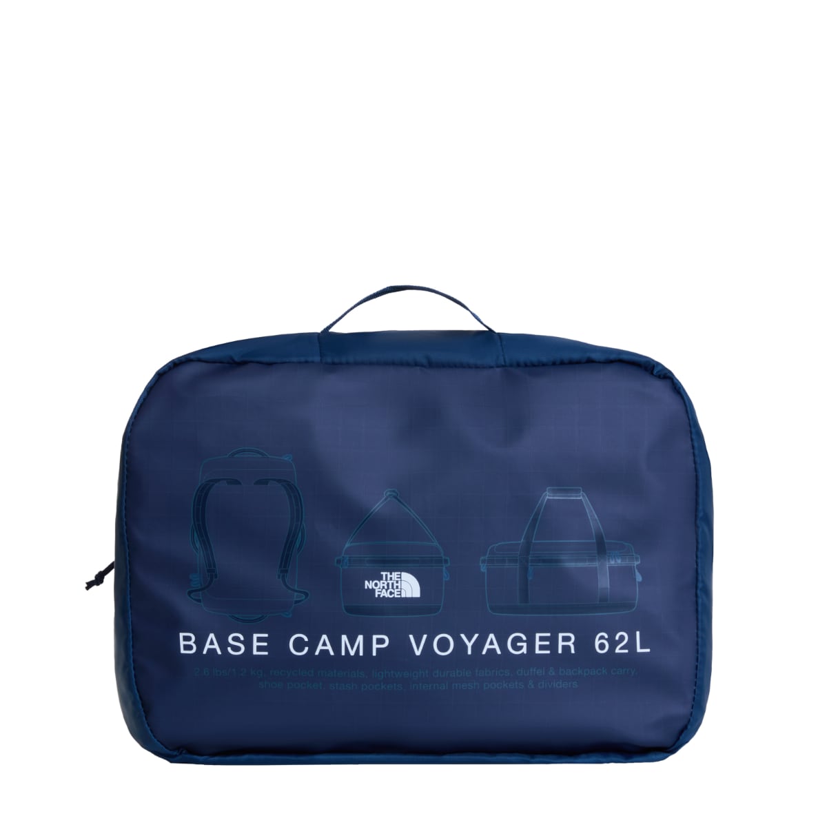 The North Face Base Camp VOYAGER Duffel 62L | Shadow Blue-Summit Navy