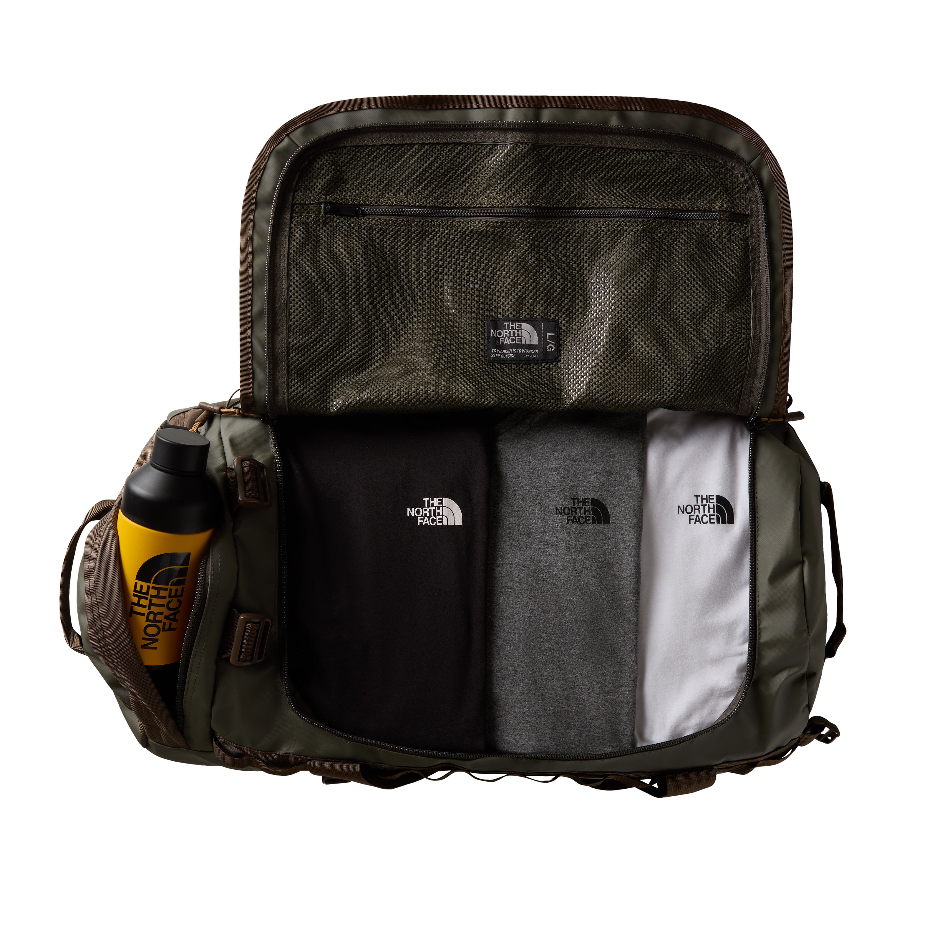 The North Face Base Camp Duffel Large | New Taupe Green-Smokey Brown-Utility Brown